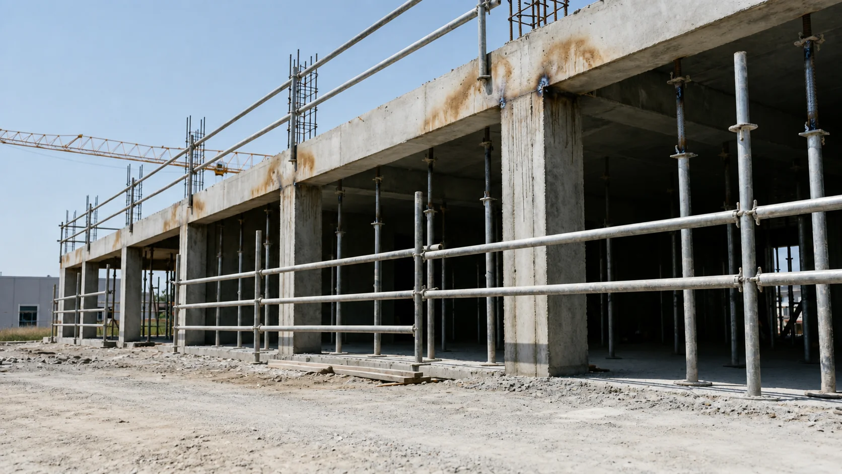 Estructura de hormigón en construcción para una pericia tecnica.
