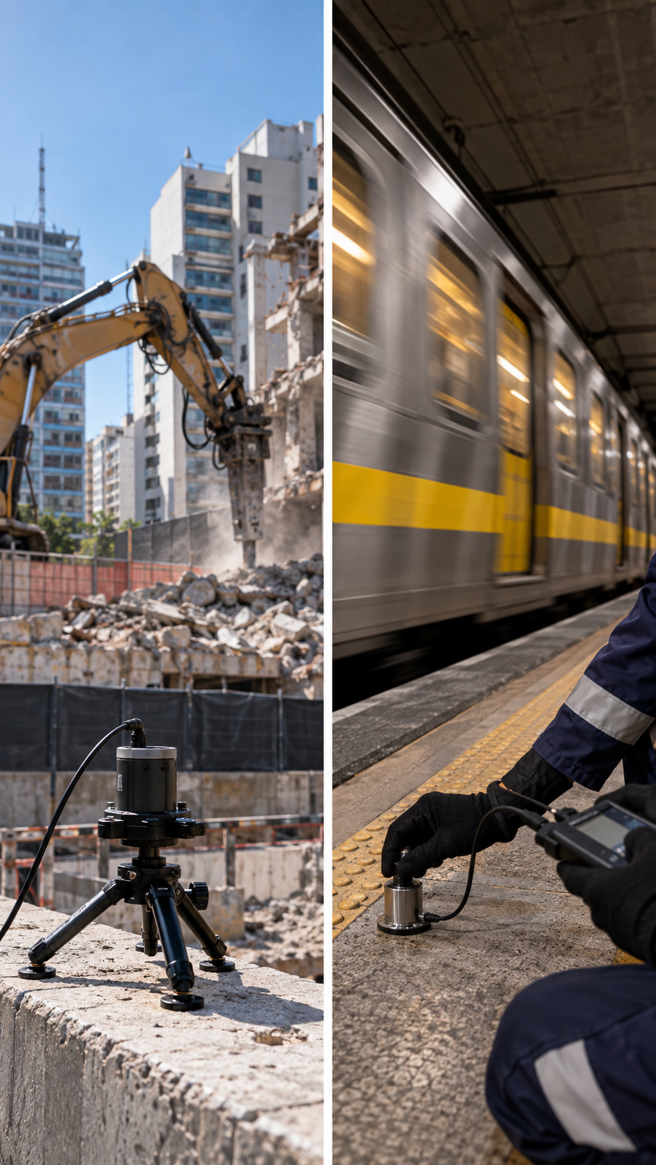 Monitoreo vibratorio en entornos urbanos Control técnico de medición de vibraciones en CABA en una obra urbana y una estación de subte mediante sensores e instrumental portátil.